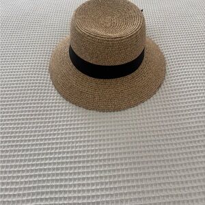 Stylish Tan Women's Hat with Black Band